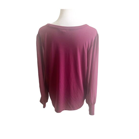 Banana Republic Sheer Sleeve Burgundy Blouse Size XL Holidays Office - Picture 3 of 11